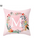 45*45 cm moda styl różowy A do Z litery poduszka we wzór przypadku miękkie wygodne kwadratowa poszewka na poduszkę