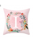 45*45 cm moda styl różowy A do Z litery poduszka we wzór przypadku miękkie wygodne kwadratowa poszewka na poduszkę