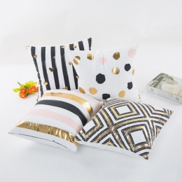 YOYIHOME Nordic styl złoty brązujący poszewki na poduszki luksusowe geometryczne bawełniana poszewka na poduszkę biała sypialnia