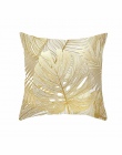 Poliester dekoracyjne złote kwiaty rzuć poduszki 45*45 CM liście poszewka na poduszkę domu miękkie pokrywa 1 PC