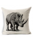 Strona główna dekoracyjne lniana poszewka na poduszkę pokrywa dla marki jakości poszewka na poduszkę śliczne Elephant Rhinoceros
