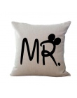 Kreatywny bawełniana pościel Cartoon para pan i pani Mickey Mouse pan prawo rzuć poszewka na poduszkę tekstylia domowe