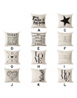 11 proste style literackie biały list gwiazda lniana poszewka na poduszkę sypialnia poszewka na poduszkę Christmas Party nowy ro