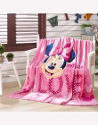 Disney Cartoon różowy Minnie Mickey Mouse miękki flanelowy koc rzut dla dziewczynek dzieci na kanapa z funkcją spania kanapa 150