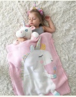 60 cm * 120 cm Cartoon Flamingo Deer jednorożec zwierząt Cute Baby rzut koc Sofa łóżko podróży pledy wełny nici koc dla dzieci p