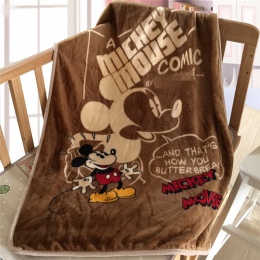 Cute Cartoon tekstylia w stylu Vintage Mickey dzieci dla dzieci miękkie ciepłe Sofa koral koc polarowy dywan pluszowe 70X100 cm
