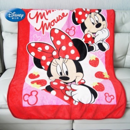 Disney czerwony i niebieski Mickey Minnie Mouse Super ciepły miękki koc rzut dla dzieci dziewczyny prezent urodzinowy 100x140 cm