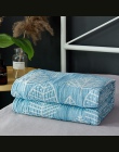 2018 liści niebieski wątku ręcznik koc lato dzianiny kołdra 150x200 cm/200x230 cm tkanina bawełniana klimatyzacja Nap kołdra