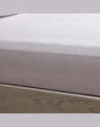 Bawełna Terry materac wodoodporny okładka łóżko miękka okładka materac osłona ochronna Anti-Mite biały prześcieradło przepuszcza