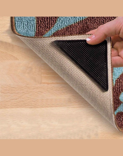 4 sztuk/zestaw wielokrotnego użytku, z możliwością prania, dywan dywan Mat chwytaki antypoślizgowe Tri naklejki Uchwyt silikonow