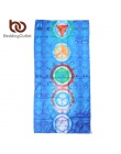 BeddingOutlet 7 Chakra tęczowe paski plaży ręcznik dla dorosłych Mandala koc z mikrofibry prostokąt czeski gobelin mata do jogi