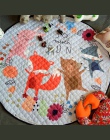 Home decor dla dzieci pokój dywan okrągły 150*150 cm fox mata do zabawy dla dzieci Patchwork koc piknikowy ANITSLIP tapetes para