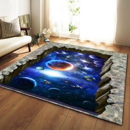 Nordic dywany miękkie flanelowe 3D drukowane obszar dywany salon Galaxy przestrzeń maty dywany Anti-slip duży dywan dywan dla li