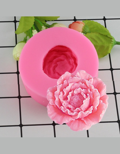 Mujiang 3D piwonia kształt formy silikonowe kremówki kwiaty mydło wyrabiane ręcznie świeca gliny Fimo formy ciasto formy do piec