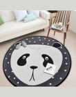 Biały szary zwierzęta kreskówki niedźwiedź Panda lisa okrągły Tapete do życia pokój sypialnia wystrój domu dywan dywan dla dziec