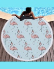 XC USHIO 2019 najnowszy styl moda Flamingo 450G okrągły ręcznik plażowy z frędzlami z mikrofibry 150 cm piknik koc Mat gobelin