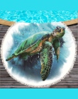Żółw okrągły ręcznik plażowy z frędzlami na lato z mikrofibry Octopus 150 cm ręczniki kąpielowe koc piknikowy