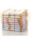 100% czystej bawełny dla dzieci mały ręcznik kreskówka niedźwiedź ręcznik chusteczka miękkie dobra absorpcja wody przenośne dla 
