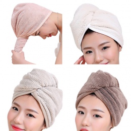 Kolorowe turbany dla kobiet do suszenia włosów wygodne chłonne ręczniki na głowę pudrowy róż kremowy brązowy