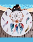 XC USHIO okrągły ręcznik plażowy z frędzlami Dream Catcher z nadrukiem z mikrofibry 150 cm na lato pływanie piknik koc z nadruki
