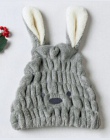 Śliczne długie ucho królik suche Czepek do włosów czapka z daszkiem ręcznik kąpielowy silne chłonący suszenie aksamitna Ultra-mi