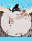 Lato okrągły ręcznik plażowy z mikrofibry koło wróżka Cupid skrzydła druku prysznic ręczniki kąpielowe mata do jogi koc toalla d