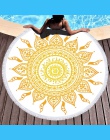 Mandala geometryczne okrągły ręcznik plażowy frędzle czechy z mikrofibry wanna prysznic ręcznik dla dorosłych piknik mata do jog