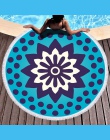 Mandala geometryczne okrągły ręcznik plażowy frędzle czechy z mikrofibry wanna prysznic ręcznik dla dorosłych piknik mata do jog