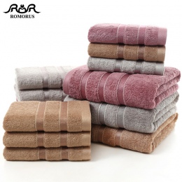 ROMORUS 100% ręczniki z włókna bambusowego fioletowy szary brązowy do kąpieli ręcznik do twarzy zestaw fajne bambusa chłonne zdr