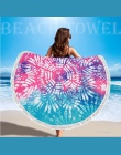 Prawdziwe mikrofibry okrągłe ręczniki plażowe sportowe szale czeski krąg Serviette De Plage Toalla Playa ręcznik kąpielowy z pom