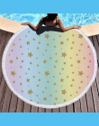 XC USHIO 2019 New Arrival moda liść 450G okrągły ręcznik plażowy z frędzlami z mikrofibry 150 cm piknik koc do jogi okrycie plaż
