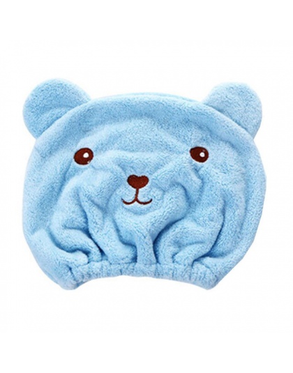 Słodkie niedźwiedź czapka z daszkiem do włosów owinięte ręczniki z mikrofibry prysznic czapki czapki Superfine szybko suche Czep