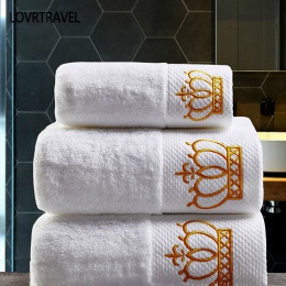 Haftowane Imperial Crown bawełna biały zestaw ręczników hotelowych ręczniki do twarzy do kąpieli ręczniki dla dorosłych myjka ch
