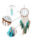 Handmade oryginalność duży gorący zielony Dreamcatcher wiatr kuranty w stylu Indian wisiorek z piórkiem Dream Catcher prezenty R