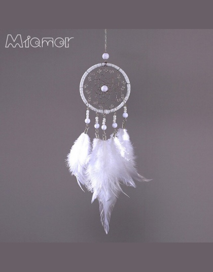 MIAMOR mały różowy i biały Dreamcatcher i wiatr kuranty samochód wisiorek i wystrój domu i ściany wiszące Dream Catcher prezent 