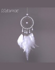 MIAMOR mały różowy i biały Dreamcatcher i wiatr kuranty samochód wisiorek i wystrój domu i ściany wiszące Dream Catcher prezent 