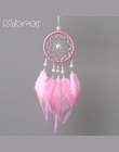 MIAMOR mały różowy i biały Dreamcatcher i wiatr kuranty samochód wisiorek i wystrój domu i ściany wiszące Dream Catcher prezent 