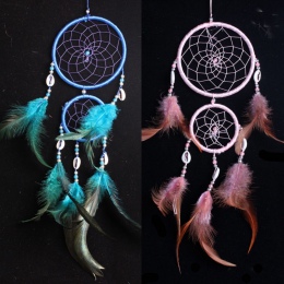 4 kolory sypialnia Deco Dream Catcher z piórami dekoracja na ścianę do sypialni wiatr kuranty