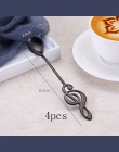 Asipartan 4 sztuk/zestaw Musical uwaga do kawy w kształcie łyżka kawy mieszanie miarka ze stali stali nierdzewnej mleko napój he