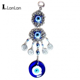 LanLan niebieski Evil Eye Amulet ochrony turecki wiatr kuranty wiszące na ścianie domu dekoracji błogosławieństwo prezent szczęś