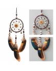 1 pc ręcznie indyjski Dream Catcher netto z pióra wiatr kuranty ściany wiszące Dreamcatcher ozdoby do dekoracji domu wisiorek