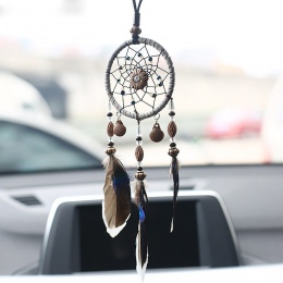 Mrosaa 1 sztuk ręcznie robione indyjskie Dreamcatcher netto pióra wiatr kuranty ściany wiszące rzemiosła Dream Catcher samochód 