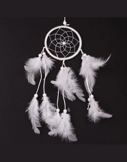 Mrosaa 1 sztuk ręcznie robione indyjskie Dreamcatcher netto pióra wiatr kuranty ściany wiszące rzemiosła Dream Catcher samochód 