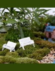 Hot Mini białe ławki wróżka lalka krzesła Terrarium Moss Decor figurki ogród miniatury mikro krajobraz akcesoria