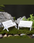 Hot Mini białe ławki wróżka lalka krzesła Terrarium Moss Decor figurki ogród miniatury mikro krajobraz akcesoria