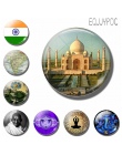 Taj Mahal magnesy na lodówkę 30 MM indie punkt orientacyjny flaga mapa yoga Ganesha lodówka szklana pamiątkowy magnes magnetyczn