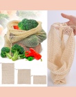 Do przechowywania worki siatkowe domu bawełna warzyw torby 1 PC można prać w pralce, gorąca sprzedaż z sznurkiem owoce i warzywa
