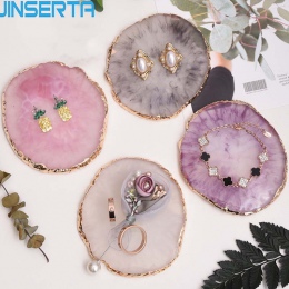 JINSERTA żywica Taca biżuteria wyświetlacz naszyjnik pierścień kolczyki taca wystawiennicza kreatywne dekoracje organizator