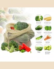6 sztuk wielokrotnego użytku produkcji owoce warzywa torby bawełna siatki cebula ziemniaków torby do przechowywania z sznurkiem 