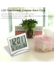 Nowy cyfrowy wyświetlacz LCD termometr kalendarz budzik elastyczny pokrowiec zegar na biurko nowoczesny design